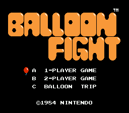 Balloon Fight title screenshot